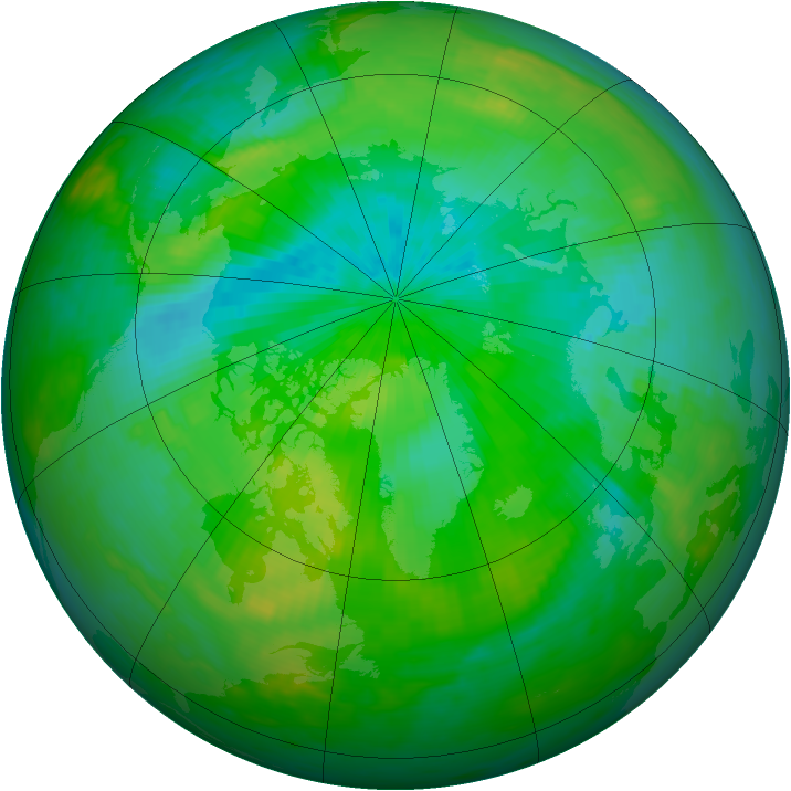Arctic ozone map for 20 August 1979